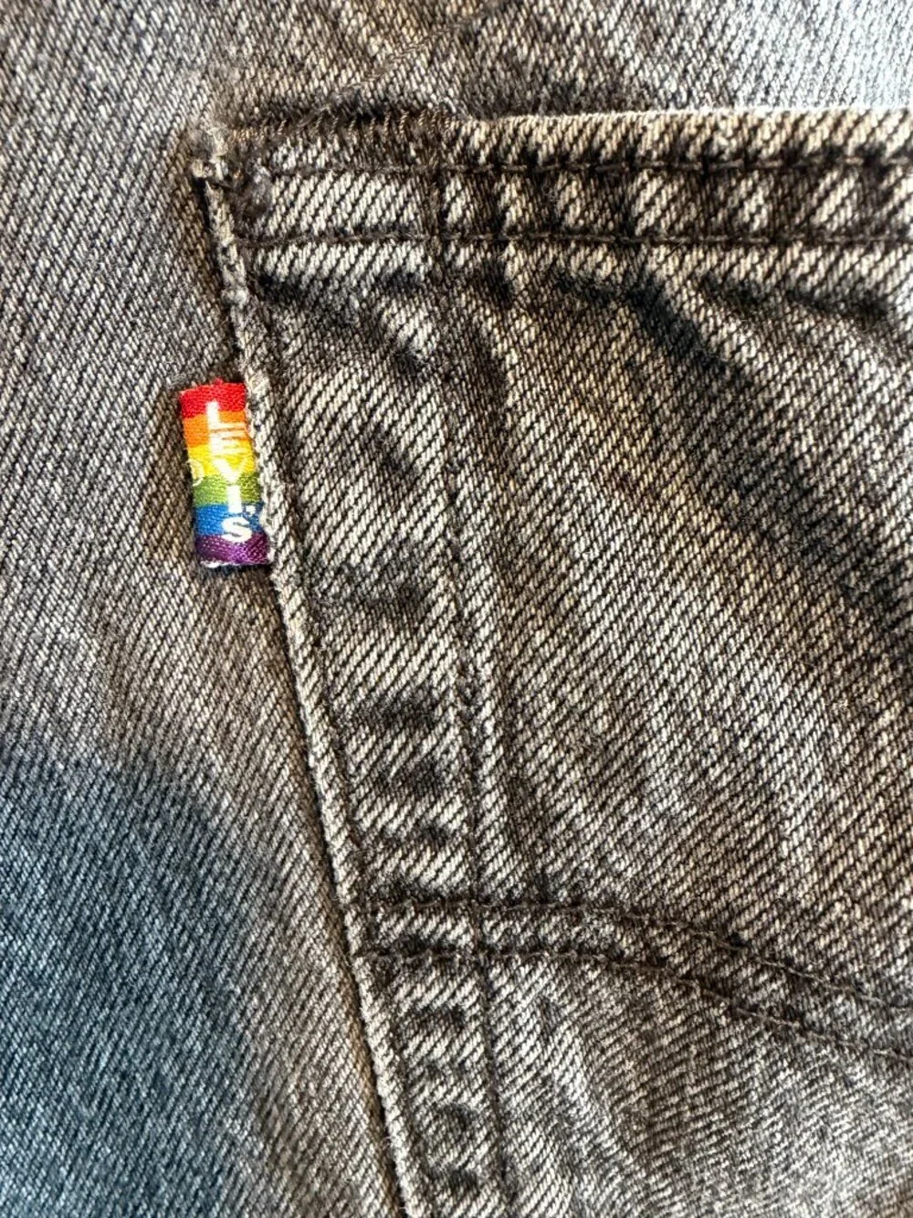 Vintage LEVIs 501 93s Rainbow Pride Gray Denim Jeans 32